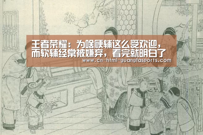 王者荣耀:为啥硬辅这么受欢迎,而软辅经常被嫌弃,看完就明白了-广发体育官网(图1) 广发体育app